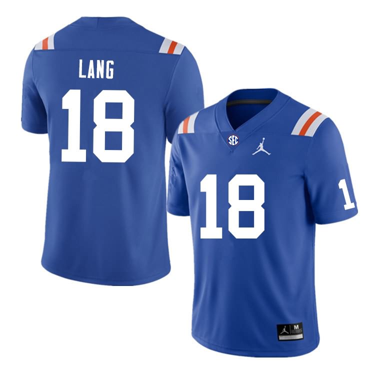 NCAA Florida Gators Dante Lang Men's #18 Nike Blue Throwback Stitched Authentic College Football Jersey QOE8164BY